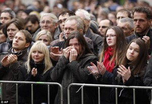 Mourners in the streets of Prague