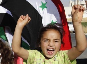 A child protester in Beirut